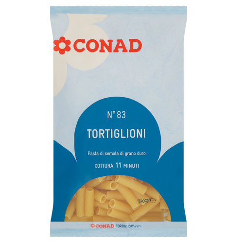 CONAD Pasta di semola di grano duro N°83 Tortiglioni 1 kg-image
