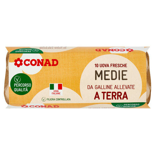 CONAD Percorso Qualità 10 Uova Fresche Medie da Galline Allevate a Terra-image