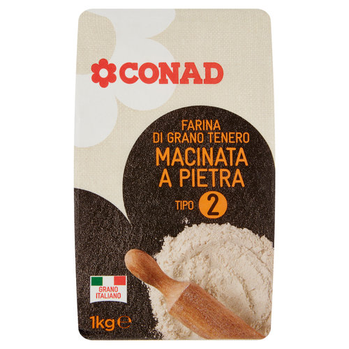 CONAD Farina di Grano Tenero Macinata a Pietra Tipo 2 1 kg-image