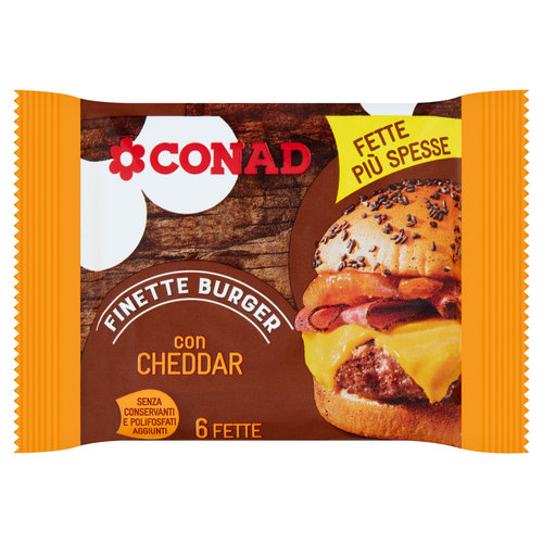 CONAD Finette Burger con Cheddar 6 Fette 150 g-image