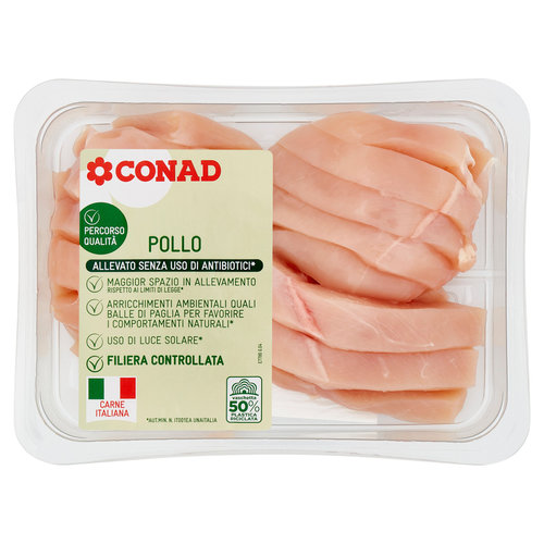 CONAD Percorso Qualità Allevato Senza Uso di Antibiotici Tagliata di Petto di Pollo 0,400 kg-image