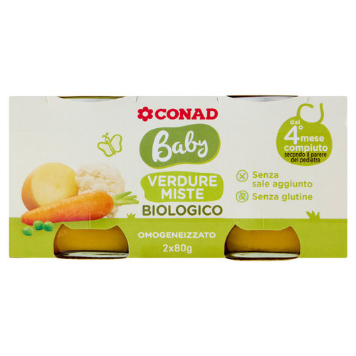 CONAD Baby Verdure Miste Biologico Omogeneizzato 2 x 80 g-image
