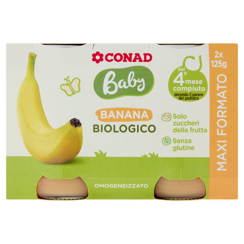 CONAD Baby Banana Biologico Omogeneizzato 2 x 125 g-image