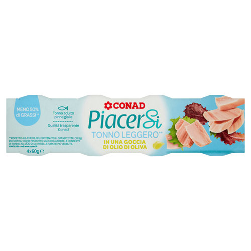 PIACERSI CONAD Tonno Leggero** in una goccia di Olio di Oliva 4 x 60 g-image
