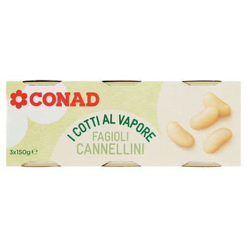 CONAD I Cotti al Vapore Fagioli Cannellini 3 x 150 g-image