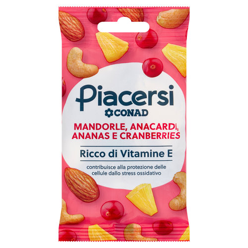 PIACERSI CONAD Mandorle, Anacardi, Ananas e Cranberries 40 g-image
