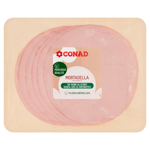 CONAD Percorso Qualità da Suini Allevati Senza Uso di Antibiotici Mortadella 100 g-image