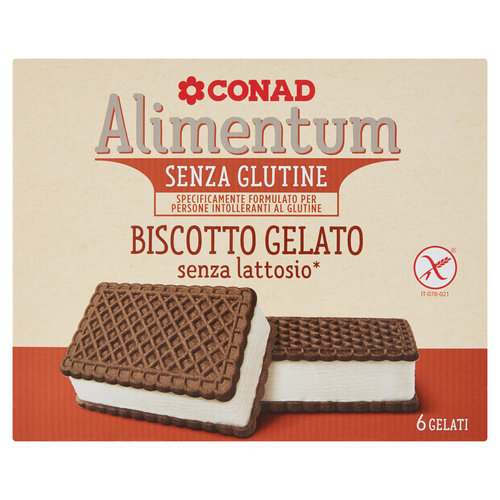CONAD Alimentum Senza Glutine Biscotto Gelato senza lattosio* 6 Gelati 300 g-image