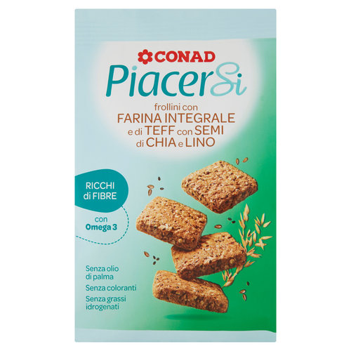 PIACERSI CONAD Frollini con Farina Integrale e Teff, Semi di Chia e Lino 300 g-image