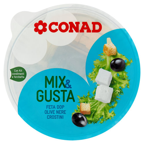 CONAD Mix & Gusta Feta DOP Olive Nere Crostini 140 g-image