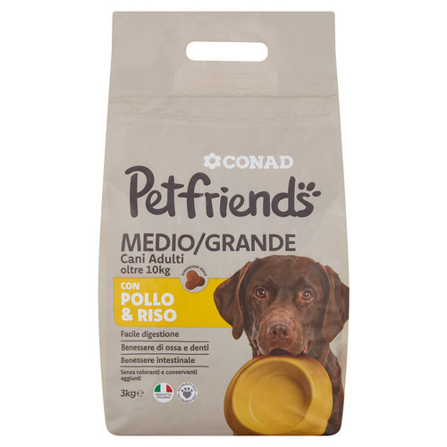 CONAD Petfriends Medio/Grande Cani Adulti oltre 10kg con Pollo & Riso 3 kg-image