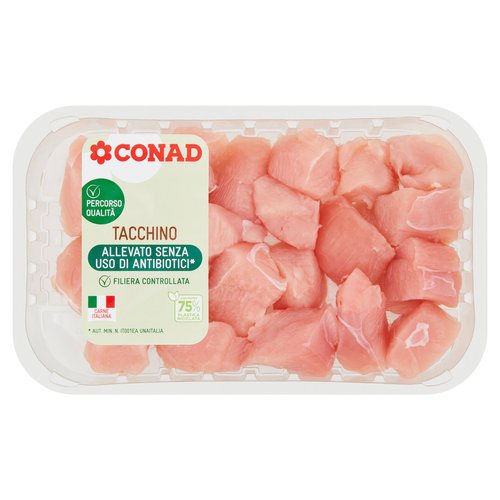 CONAD Percorso Qualità Allevato senza uso di antibiotici Bocconcini di Fesa di Tacchino 400 g-image