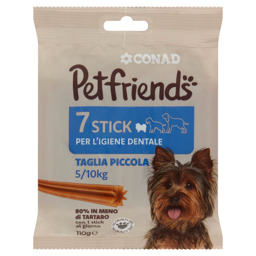 CONAD Petfriends Stick per l'Igiene Dentale Taglia Piccola 5/10kg 7 pezzi 110 g-image