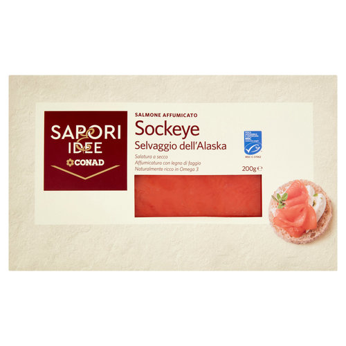 SAPORI & IDEE CONAD Salmone Affumicato Sockeye Selvaggio dell'Alaska 200 g-image