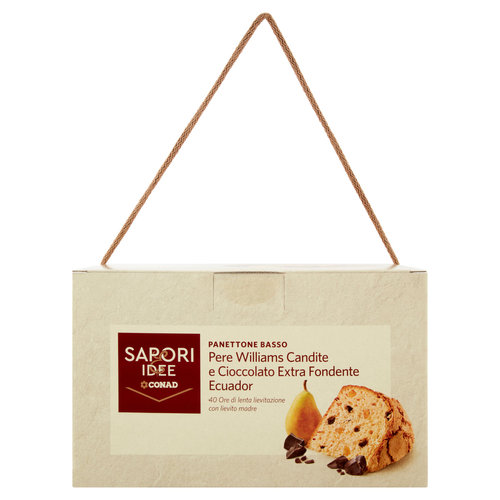 SAPORI & IDEE CONAD Panettone Basso Pere Williams Candite e Cioccolato Extra Fondente Ecuador 1 kg-image