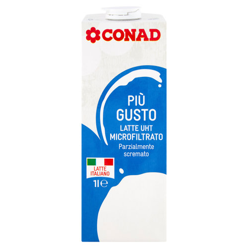 CONAD Più Gusto Latte UHT Microfiltrato Parzialmente scremato 1 l-image