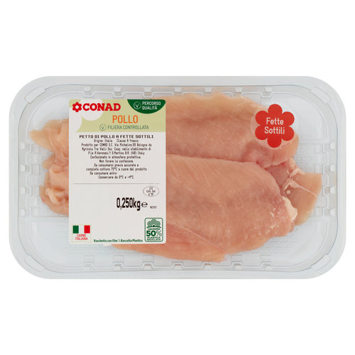 CONAD Percorso Qualità Petto di Pollo a Fette Sottili 0,250 kg-image
