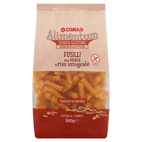 CONAD Alimentum Senza Glutine Fusilli con mais e riso integrale 500 g-image