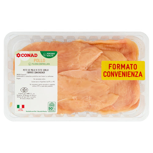CONAD Percorso Qualità Petti di Pollo a Fette Giallo Formato Convenienza 0,800 kg-image