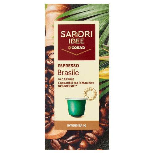 SAPORI & IDEE CONAD Espresso Brasile 10 Capsule Compatibili con le Macchine Nespresso* 50 g-image