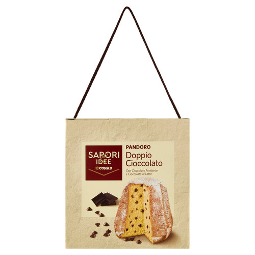 SAPORI & IDEE CONAD Pandoro Doppio Cioccolato con Cioccolato Fondente e Cioccolato al Latte 1 kg-image