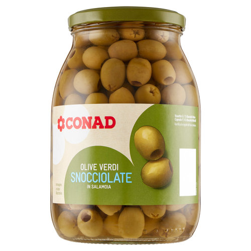 CONAD Olive Verdi Snocciolate in Salamoia 950 g-image