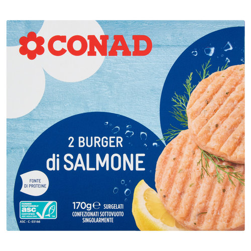 CONAD 2 Burger di Salmone Surgelati 2 x 85 g-image