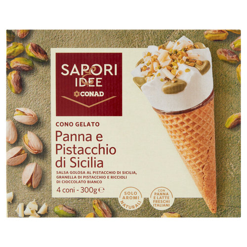 SAPORI & IDEE CONAD Cono Gelato Panna e Pistacchio di Sicilia 4 coni 300 g-image