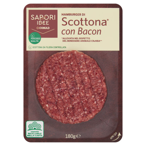 SAPORI & IDEE CONAD Percorso Qualità Hamburger di Scottona Benessere con Bacon 180g-image
