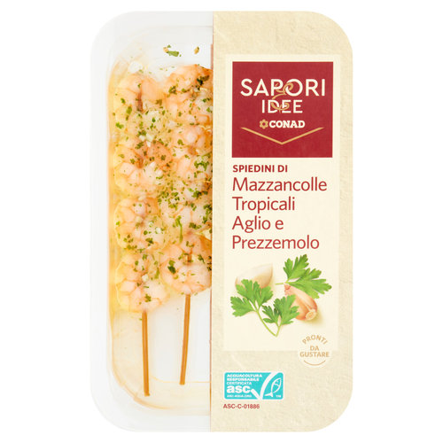 SAPORI & IDEE CONAD Spiedini di Mazzancolle Tropicali Aglio e Prezzemolo 145 g-image