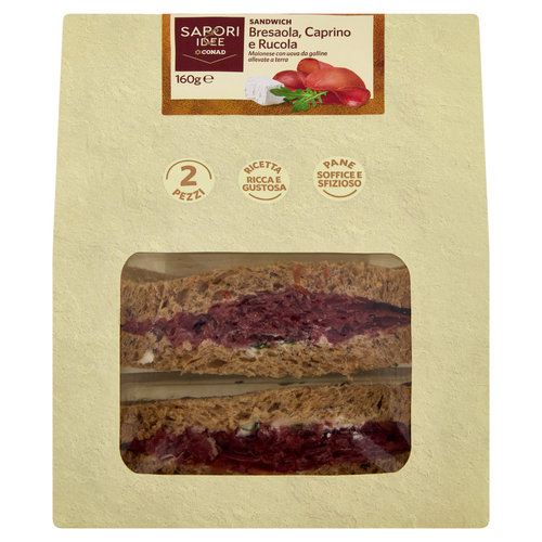 SAPORI & IDEE CONAD Sandwich Bresaola, Caprino e Rucola 2 Pezzi 160 g-image
