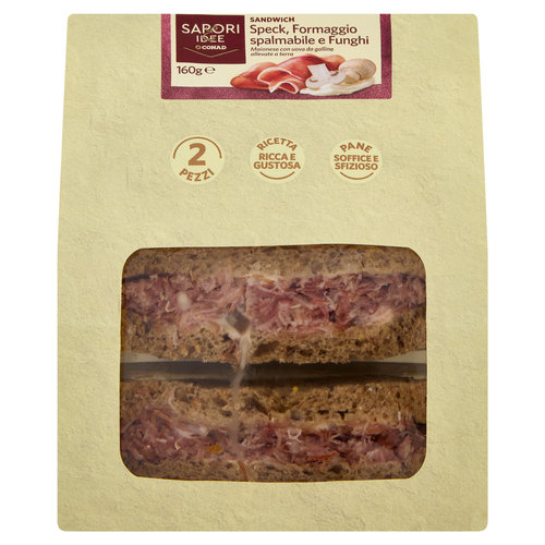 SAPORI & IDEE CONAD Sandwich Speck, Formaggio spalmabile e Funghi 2 Pezzi 160 g-image