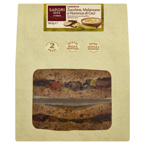 SAPORI & IDEE CONAD Sandwich Zucchine, Melanzane e Hummus di Ceci 2 Pezzi 160 g-image