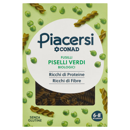 PIACERSI CONAD Fusilli Piselli Verdi Biologici 250 g-image
