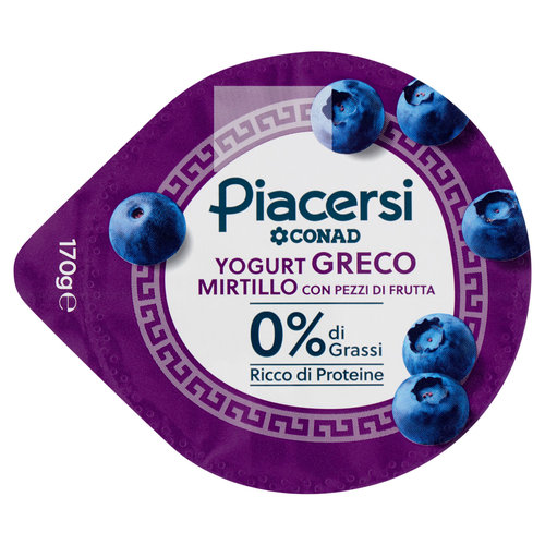 PIACERSI CONAD Yogurt Greco Mirtillo con Pezzi di Frutta 0% di Grassi 170 g-image
