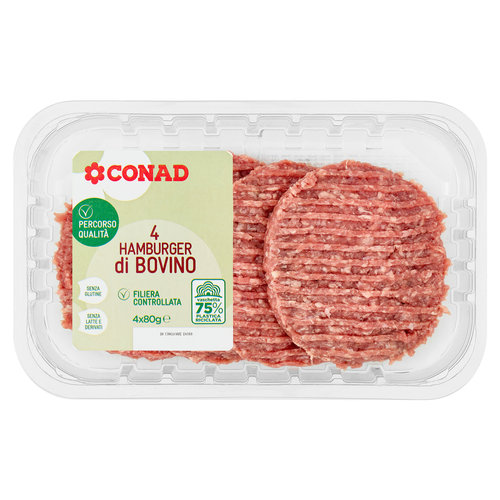 CONAD Percorso Qualità 4 Hamburger di Bovino 4 x 80 g-image