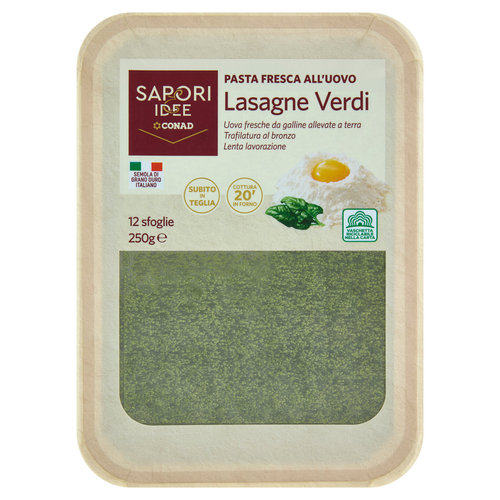 SAPORI & IDEE CONAD Pasta Fresca all'Uovo Lasagne Verdi 12 sfoglie 250 g-image