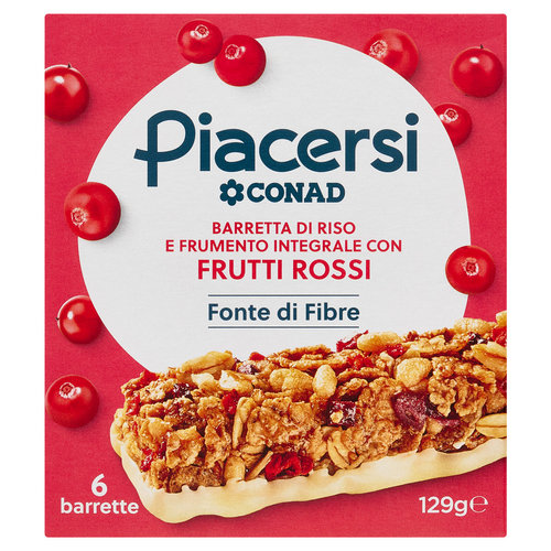 PIACERSI CONAD Barretta di Riso e Frumento Integrale con Frutti Rossi 6 x 21,5 g-image