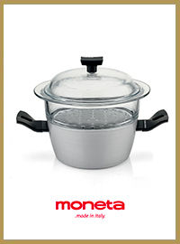 CASSERUOLA CON CESTELLO VAPORE E COPERCHIO MONETA